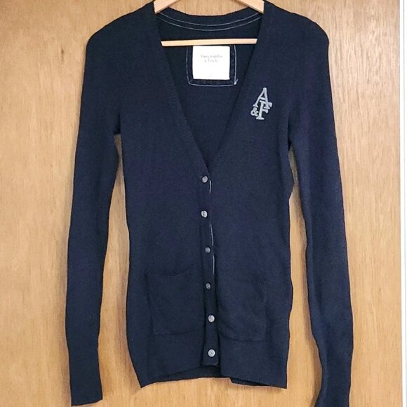 Abercrombie Knit Ribbed Long Cardigan Sweater Buttons Classic Y2K Preppy Fall - Picture 1 of 9